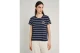 Staff Γυναικείο Κοντομάνικο Ριγέ T-Shirt Μπλε Σκούρο, Λευκό