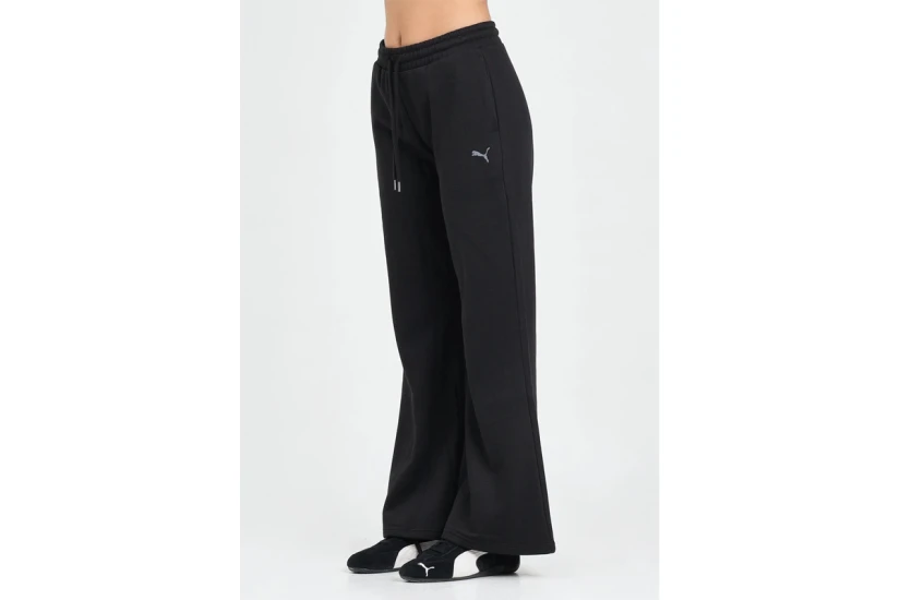 Puma Her Comfort High-Waist Straight Γυναικείο Παντελόνι Φόρμας Μαύρο