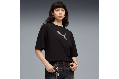 Puma Essentials Graphics Bedazzled Oversized T-Shirt Γυναικείο (634566 01)
