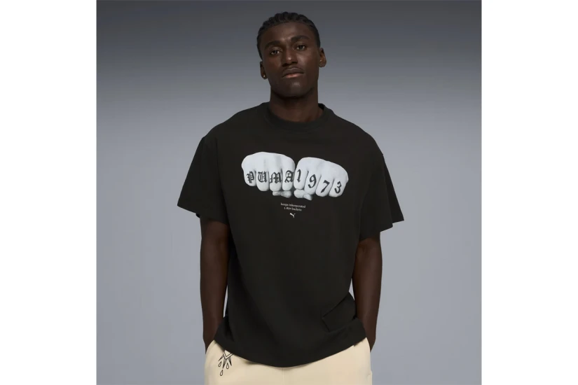 Puma Swish N' Ink Ανδρικό Κοντομάνικο T-Shirt Μαύρο