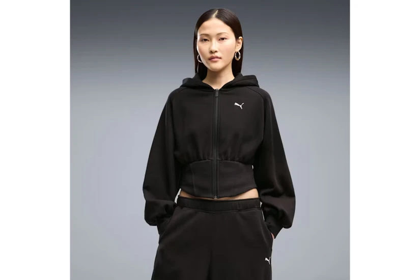 Puma Street Glam Bedazzled Γυναικεία Βαμβακερή Ζακέτα Μαύρη