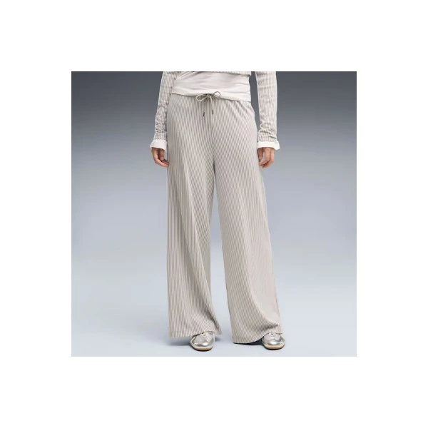 Puma Essentials Wide Leg Ribbed Παντελόνι Φόρμας Γυναικεία (636667 81)