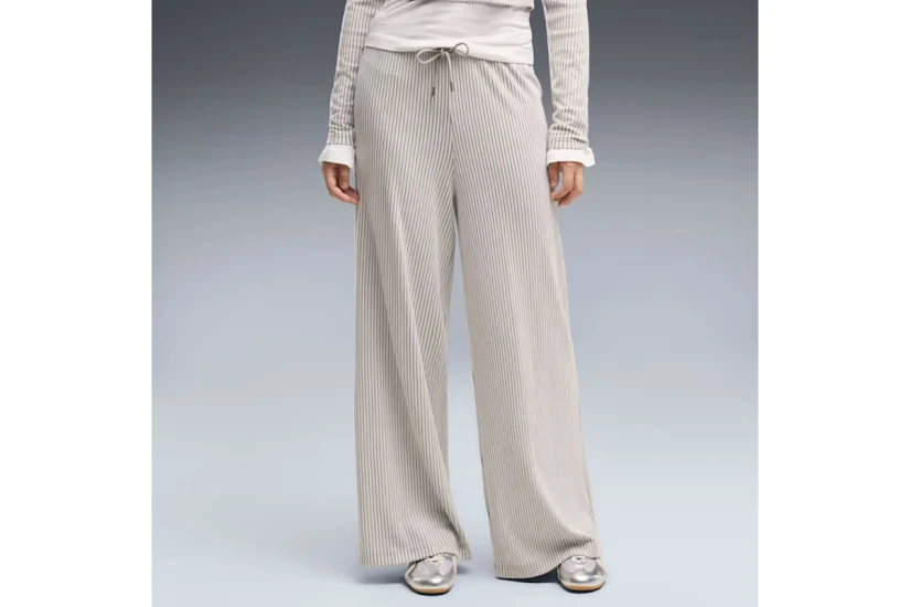 Puma Essentials Wide Leg Ribbed Παντελόνι Φόρμας Γυναικεία (636667 81)