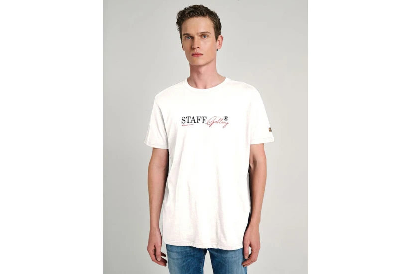 Staff Ken Ανδρικό Κοντομάνικο T-Shirt Εκρού