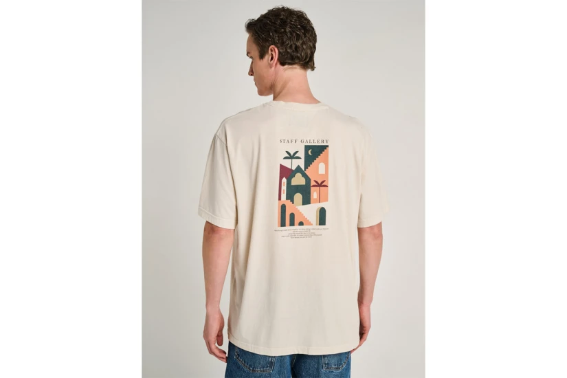 Staff Leo Ανδρικό Κοντομάνικο T-Shirt Εκρού