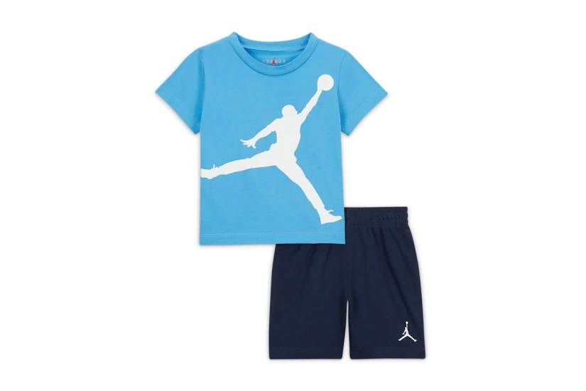 Jordan Jumpman Βρεφικό - Παιδικό Σετ Κοντομάνικη Μπλούζα - Σορτς Γαλάζιο, Μπλε Σκούρο