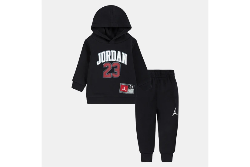 Jordan Jersey Pack Infants Βρεφικό Σετ Hoodie - Παντελόνι Φόρμας Μαύρο