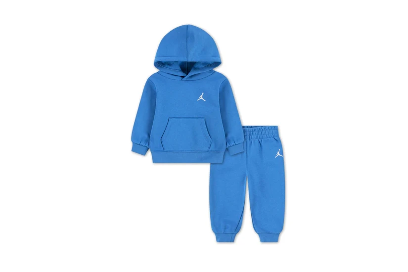 Jordan Brooklyn Fleece Βρεφικό Σετ Φούτερ με Κουκούλα - Παντελόνι Φόρμας Ρουά