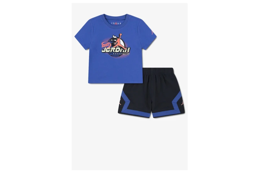 Jordan Jumpman Βρεφικό Σετ Κοντομάνικη Μπλούζα - Σορτς Ρουά, Μαύρο