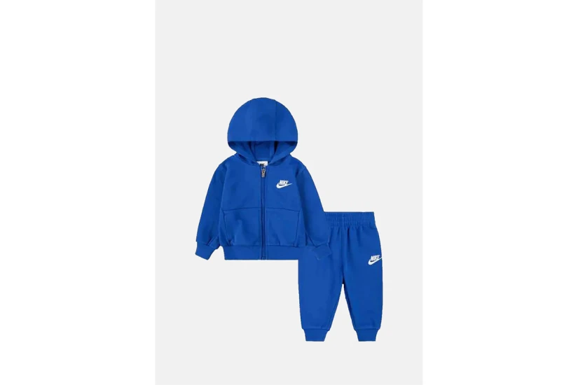 Nike Club Βρεφικό Σετ Ζακέτα με Κουκούλα - Παντελόνι Φόρμας Μπλε