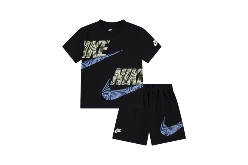 Nike Sportswear In The Zone Relaxed Jersey Βρεφικό Σετ Κοντομάνικη Μπλούζα - Σορτς Μαύρο