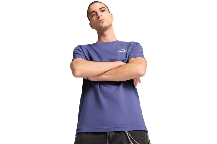 Puma Ess Small No 1 Logo Ανδρικό Κοντομάνικο T-Shirt Μωβ