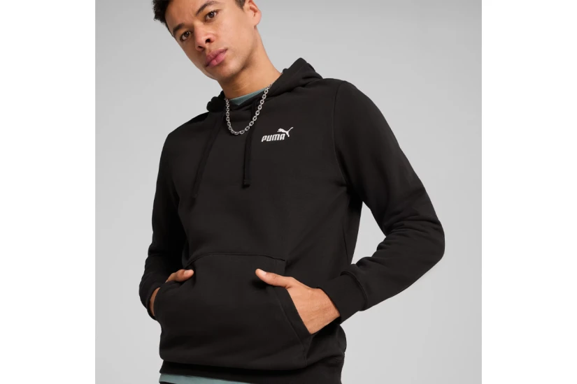 Puma Essentials Small No.1 Logo Ανδρικό Φούτερ με Κουκούλα Μαύρο