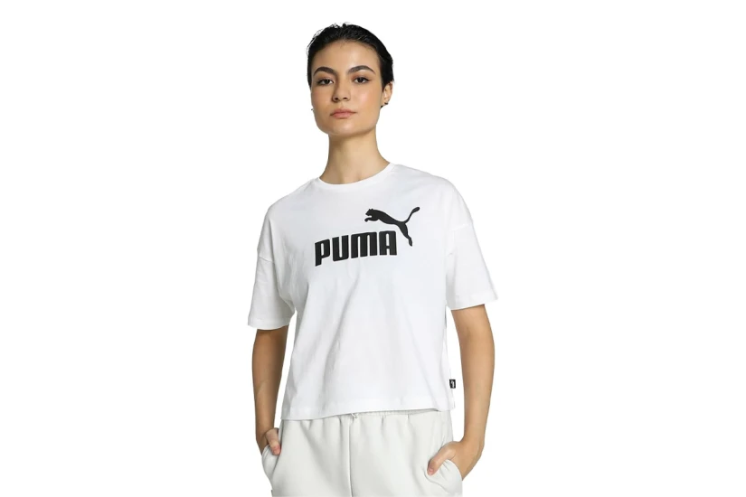Puma Essentials No.1 Logo Γυναικείο Cropped Κοντομάνικο T-Shirt