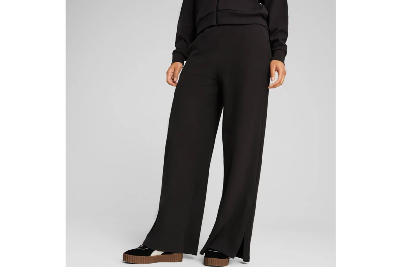 Puma HER Comfort High-Waist Straight Γυναικείο Παντελόνι Φόρμας Μαύρο