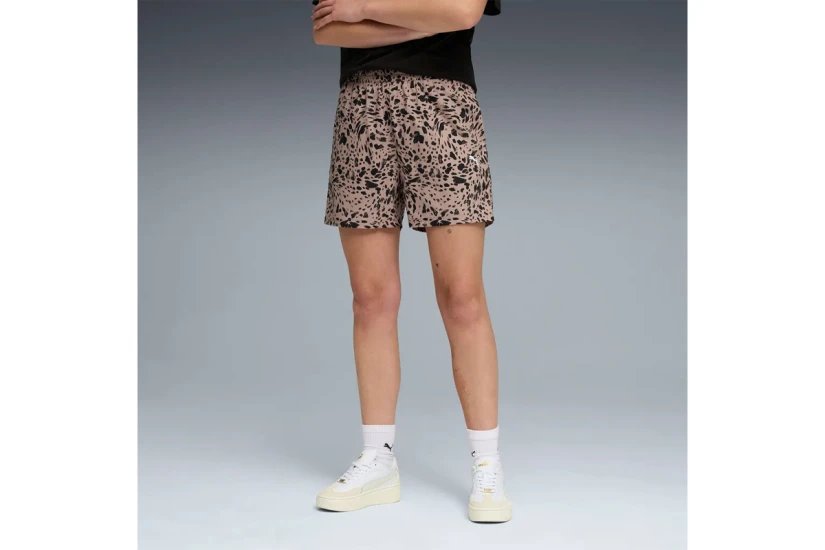 Puma Essentials Graphics Animal Printed Γυναικείο Αθλητικό Σορτς Σάπιο Μήλο, Μαύρο