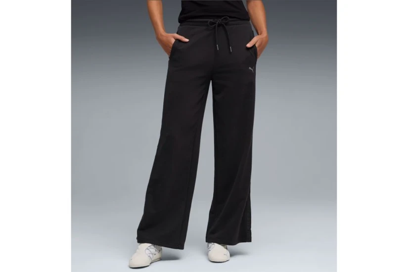 Puma Her High-Waist Wide-Leg Γυναικείο Παντελόνι Φόρμας Μαύρο