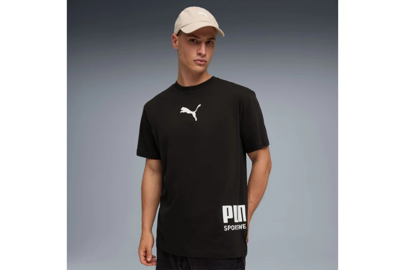 Puma Sport Graphic Ανδρικό Κοντομάνικο T-Shirt Μαύρο