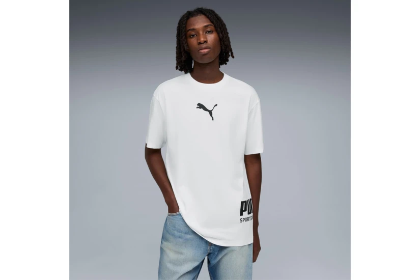 Puma Sport Graphic Ανδρικό Κοντομάνικο T-Shirt Λευκό