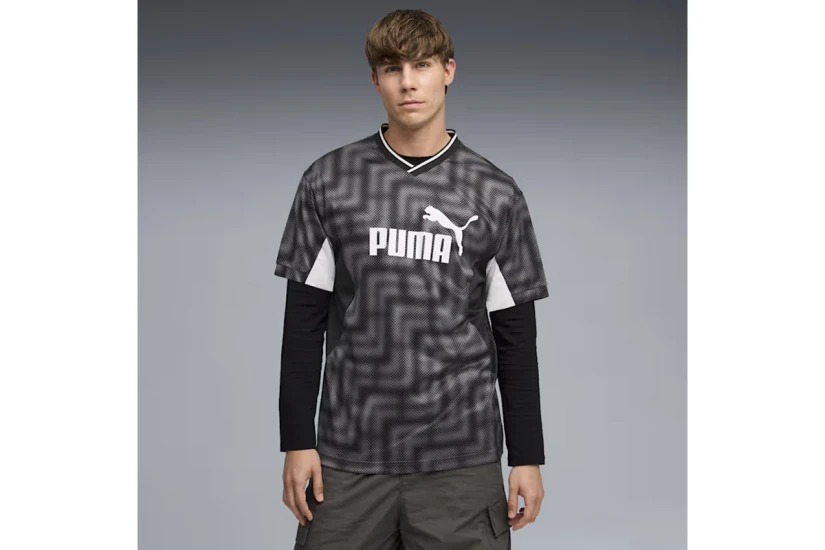 Puma Essentials Block Football Jersey Ανδρικό Κοντομάνικο T-Shirt Μαύρο, Λευκό