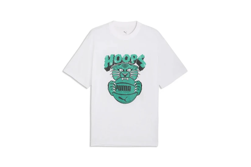 Puma Flagrant Foul Graphic Basketball Ανδρικό Κοντομάνικο T-Shirt Λευκό, Πράσινο