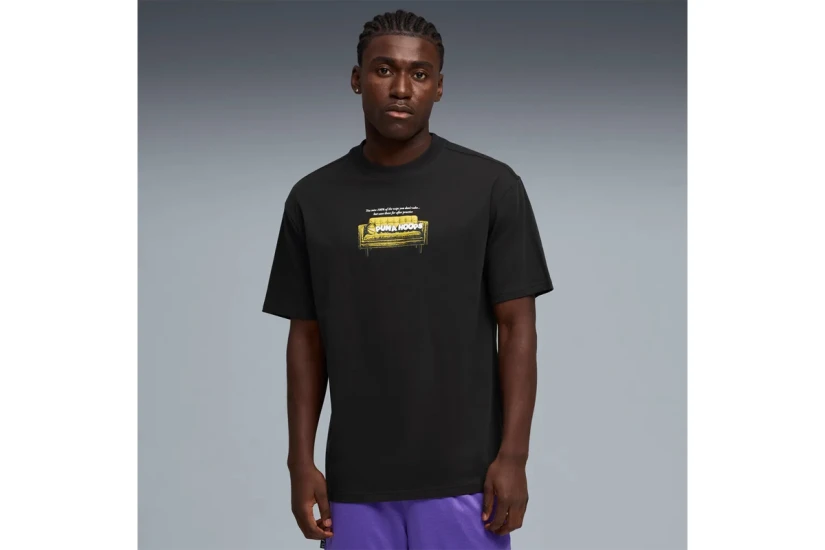 Puma Junior Varsity VII Relaxed Basketball Ανδρικό Κοντομάνικο T-Shirt Μαύρο