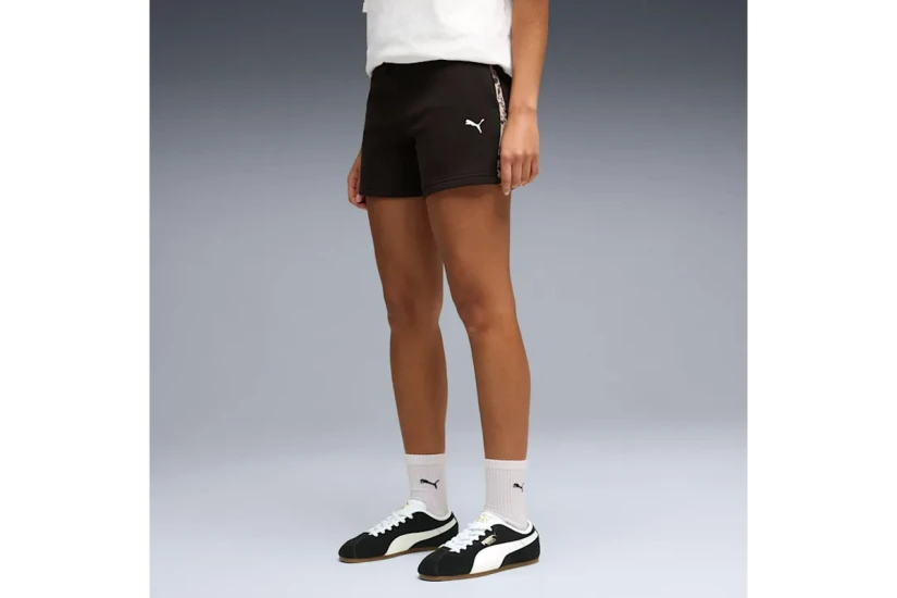 Puma Essentials Graphics Animal Γυναικείο Αθλητικό Σορτς Μαύρο, Μπεζ