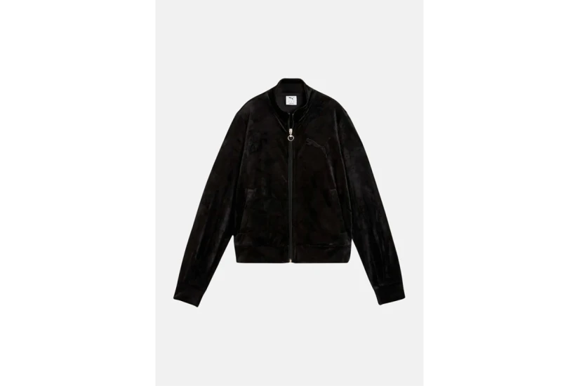 Puma Ess Elevated Velour Γυναικεία Ζακέτα Μαύρη