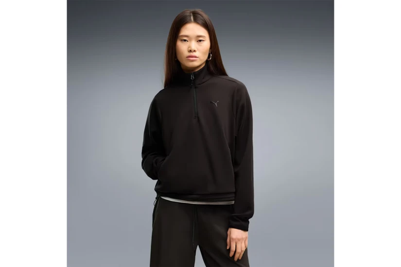 Puma Tech Sense Relaxed Γυναικεία Μακρυμάνικη Μπλούζα με Φερμουάρ Μαύρη