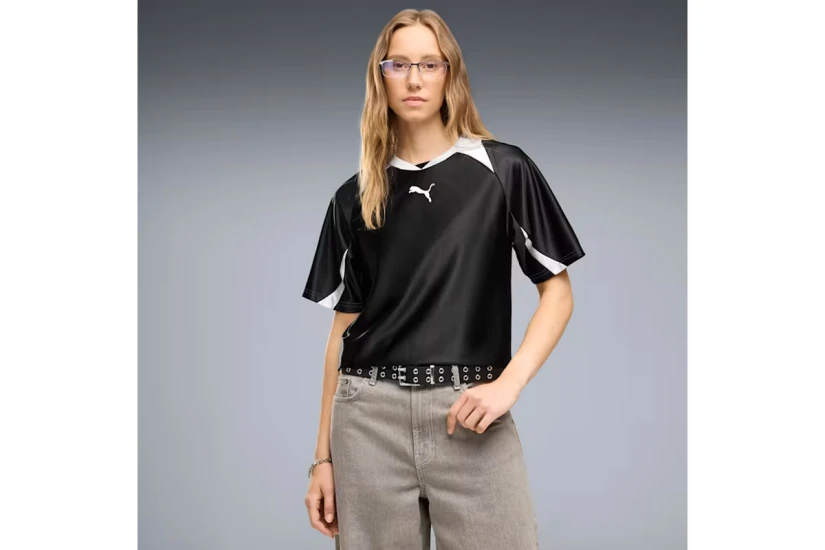 Puma Street Relaxed Γυναικεία Κοντομάνικη Μπλούζα Μαύρη, Λευκή