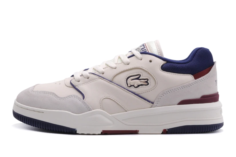 Lacoste Lineshot Ανδρικά Sneakers Εκρού, Μπλε Σκούρο, Μπορντό