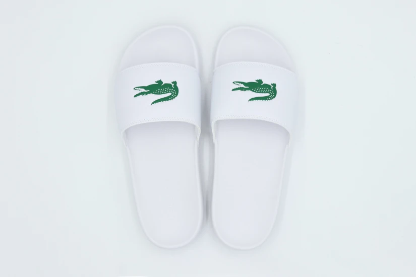 Lacoste Serve Slides Ανδρικές Παντόφλες Λευκές, Πράσινες