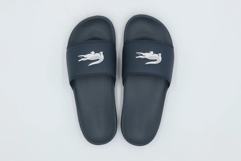 Lacoste Serve Slides Ανδρικές Παντόφλες Μπλε Σκούρο, Λευκές