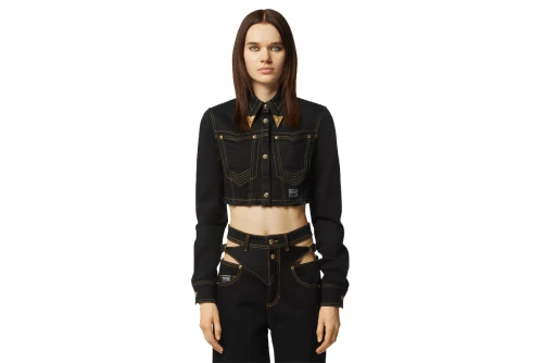 Versace D Str Slouchy28 Blk Μπουφάν Τζιν Γυναικείο (76HAL253 DW060L54 909)