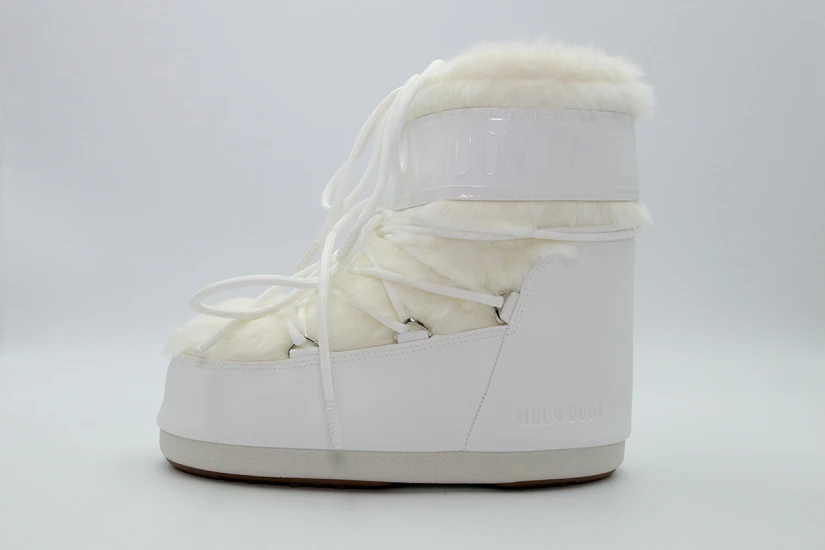 Moon Boot Icon Low Faux Fur Γυναικείες Μπότες Λευκές