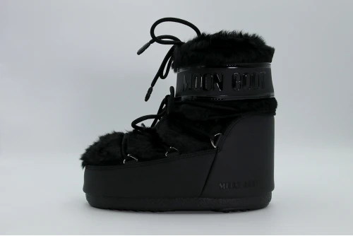 Moon Boot Icon Low Black Faux Fur Μπότες Χιονιού (80D1409390 N001)