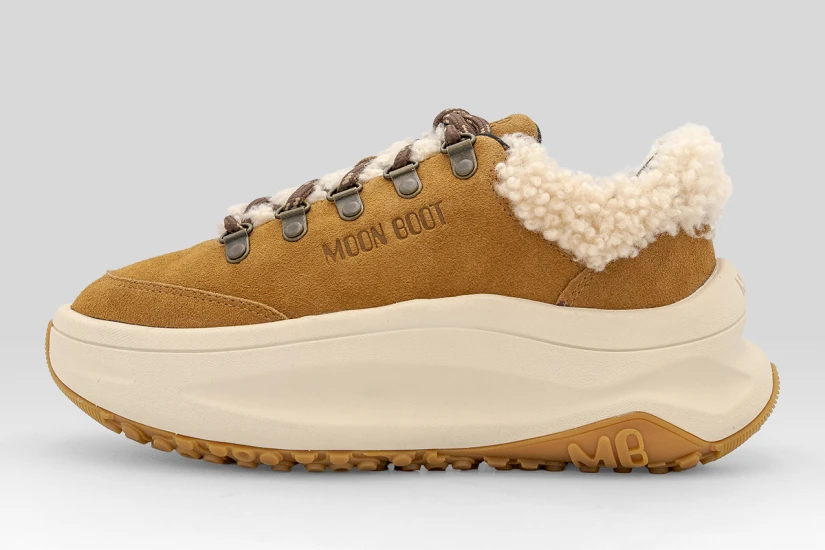 Moon Boot Moon247 City Brown Shearling Γυναικεία Sneakers Ταμπά, Μπεζ