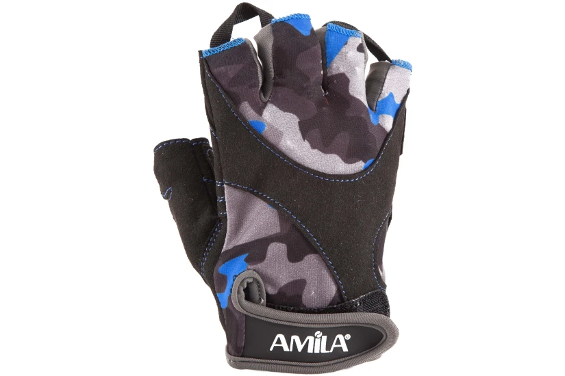 Amila Γάντια ’Ρσης Βαρών Amila Amara Lycra Camoblue M (8330602)