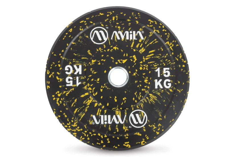 Amila Splash Bumper Slim Δίσκος για Μπάρα Μαύρος, Κίτρινος 15Kg