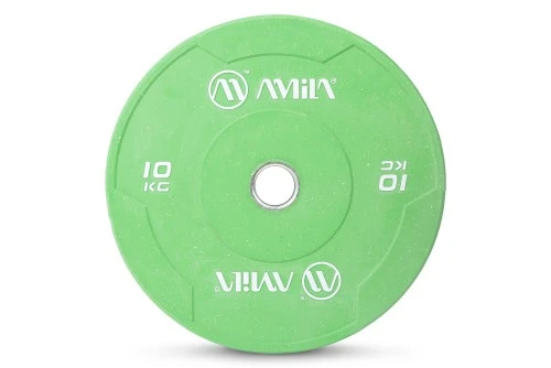 Amila Δίσκος Color Bumper Plate Slim 50 Mm 10 Kg ? Πράσινο (84847)