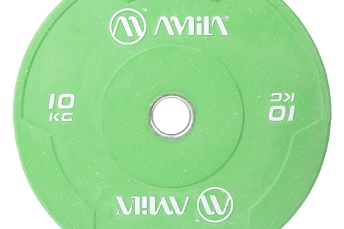 Amila Δίσκος Color Bumper Plate Slim 50 Mm 10 Kg ? Πράσινο (84847)