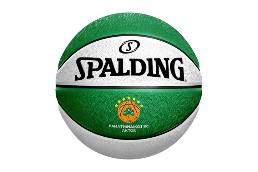 Spalding Euroleague Panathinaikos 2025 Μπάλα Μπάσκετ Λευκή, Πράσινη