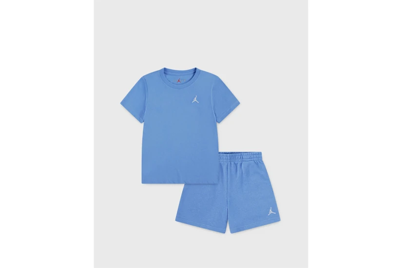 Jordan Brooklyn Essentials French Terry Παιδικό Σετ Κοντομάνικη Μπλούζα - Σορτς  Σιέλ