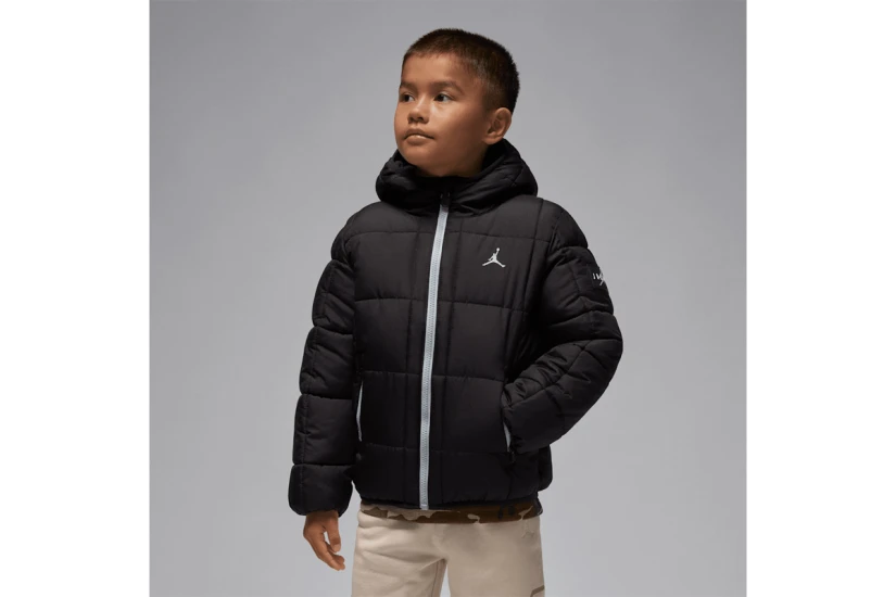 Jordan Essentials Παιδικό Μπουφάν Puffer με Κουκούλα Μαύρο