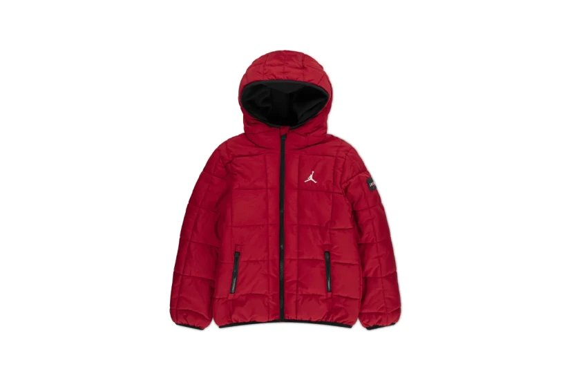 Jordan Essentials Παιδικό Μπουφάν Puffer με Κουκούλα Κόκκινο