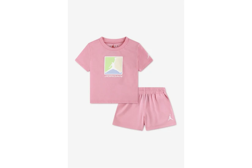Jordan Jumpman Essentials Παιδικό Σετ Κοντομάνικη Μπλούζα - Σορτς Ροζ