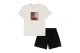 Jordan Jumpman Essentials Παιδικό Σετ Κοντομάνικη Μπλούζα - Σορτς Εκρού, Μαύρο, Κόκκινο, Γκρι