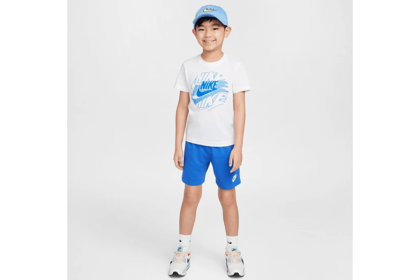 Nike Παιδικό Σετ Κοντομάνικη Μπλούζα - Σορτς Λευκό, Μπλε