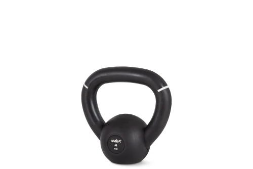Amila Kettlebell Original Rubber 4 Kg - Μαύρο  Λευκό (90473)