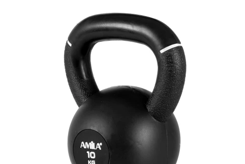 Amila Kettlebell Original Rubber 10 Kg - Μαύρο  Λευκό (90476)